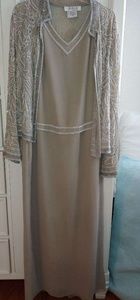 J Kara Women's Beaded Long Jacket Dress